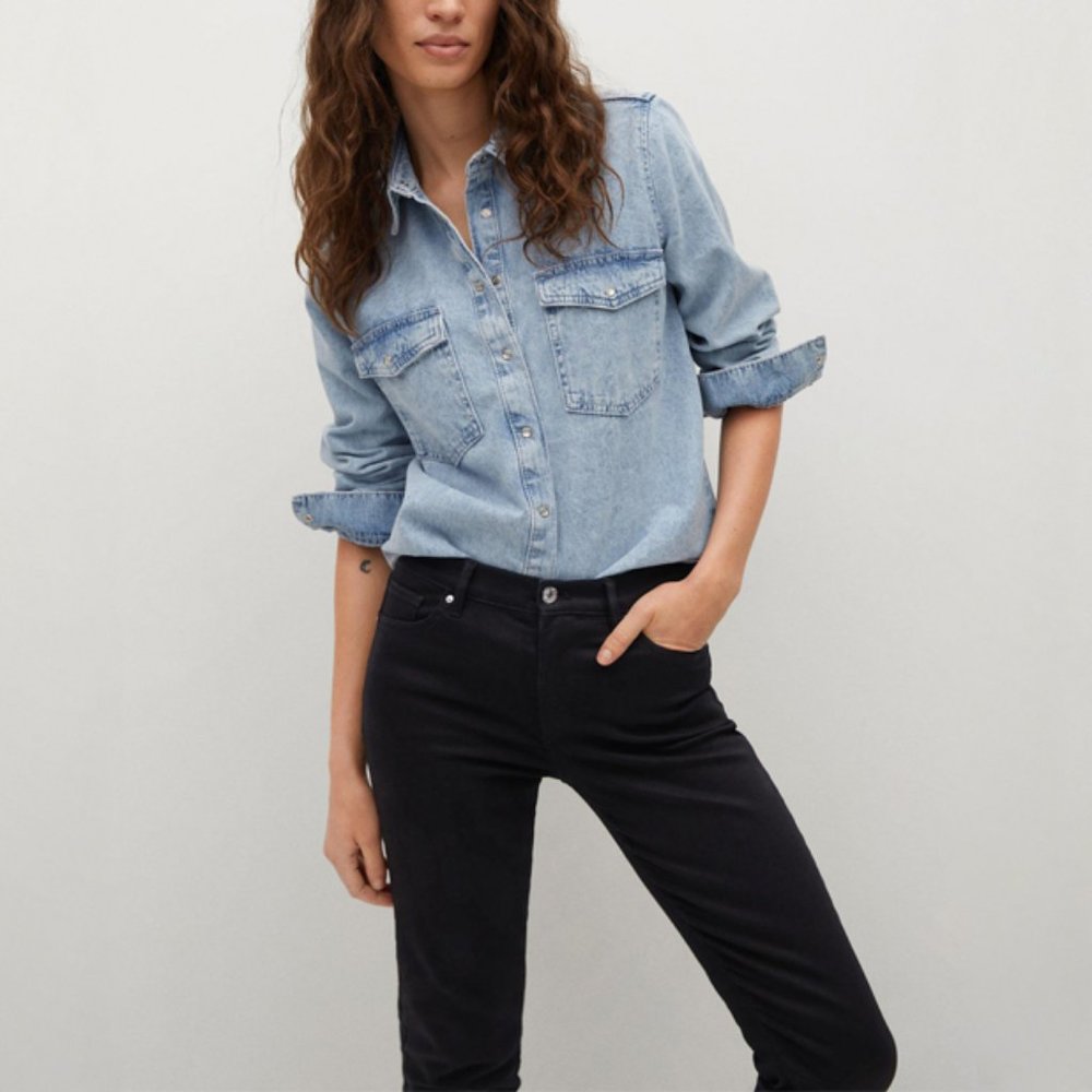 Madewell 9" High-Rise Skinny Jeans in ISKO Stay Black, sz 27